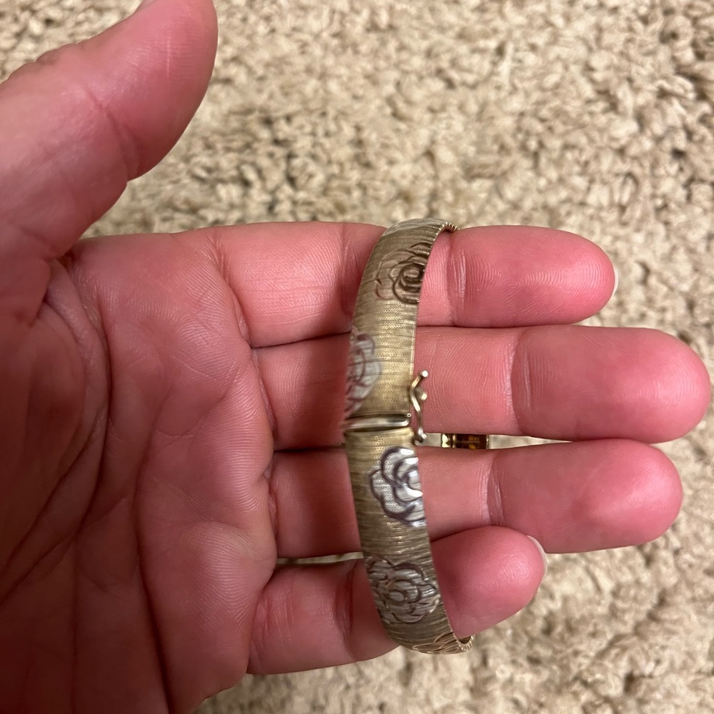 Floral Patterned Bangle Bracelet - image 2